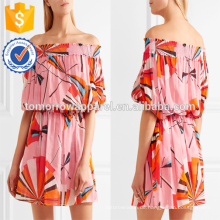 Off-The-Shoulder Drei Viertel Länge Ärmel gedruckt Baumwolle Tageskleid Herstellung Großhandel Mode Frauen Bekleidung (TA0056D)